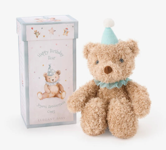 Aqua Birthday Bear in Gift Box