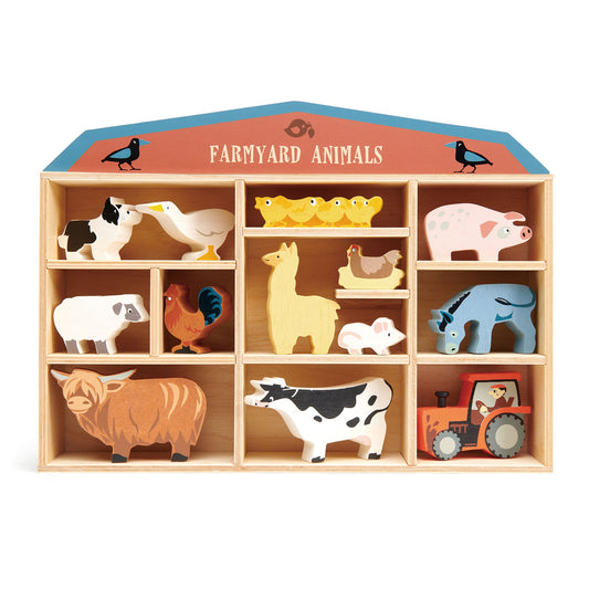 Farm Animals in Wooden Case
