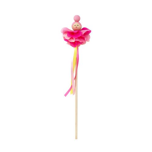 Hand Painted Wooden Bead Pixie Flower Wand