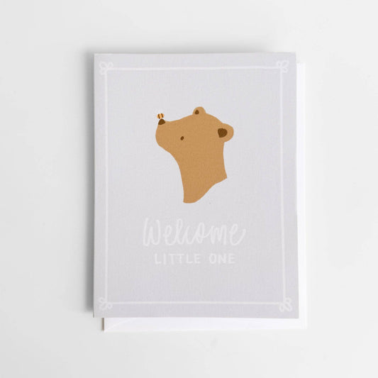 Greeting Card Welcome Little One Bee Bear