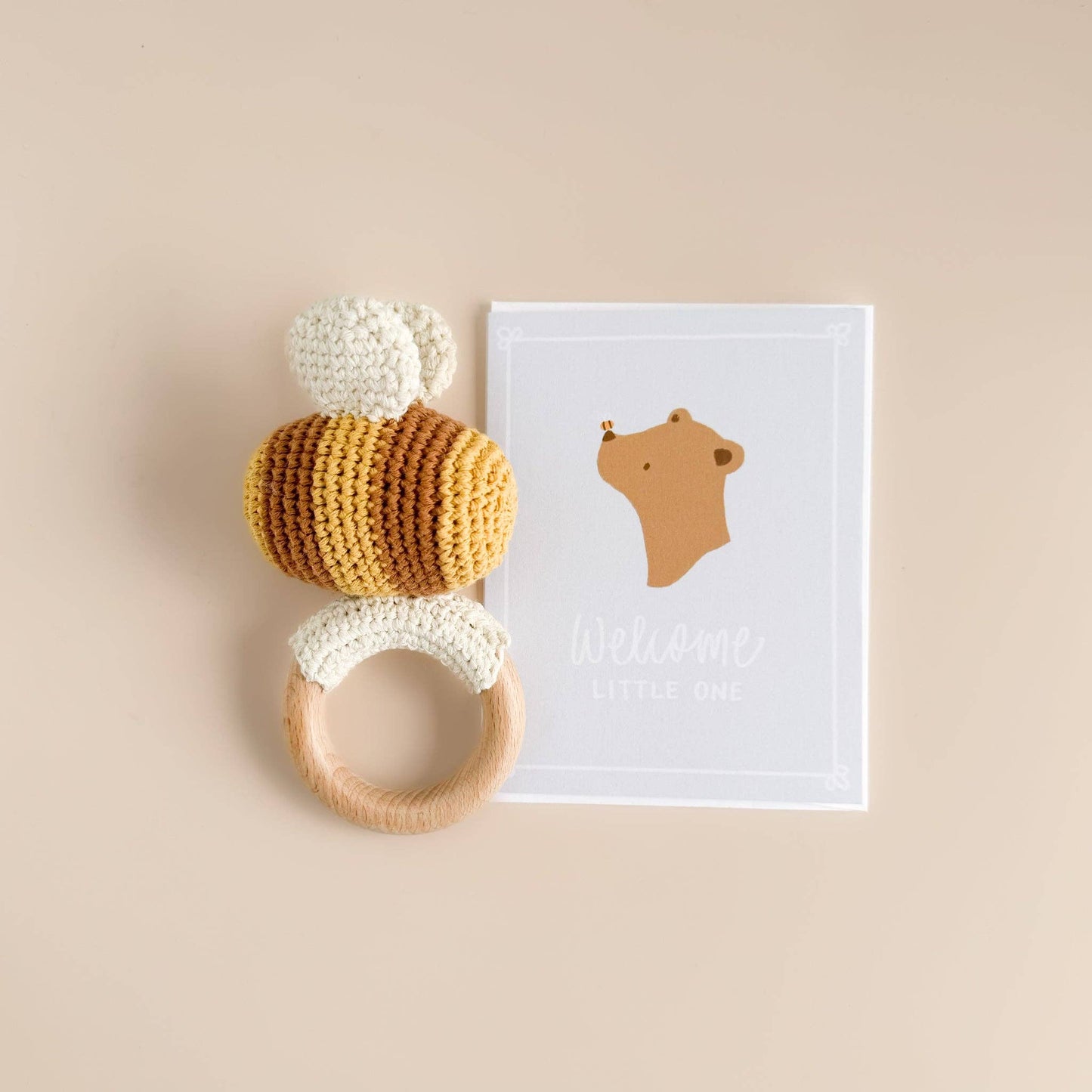 Greeting Card Welcome Little One Bee Bear