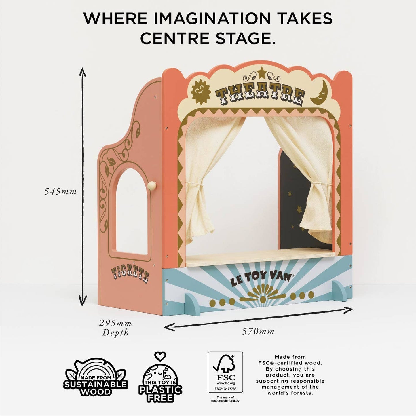 Tabletop Puppet Wooden Theater