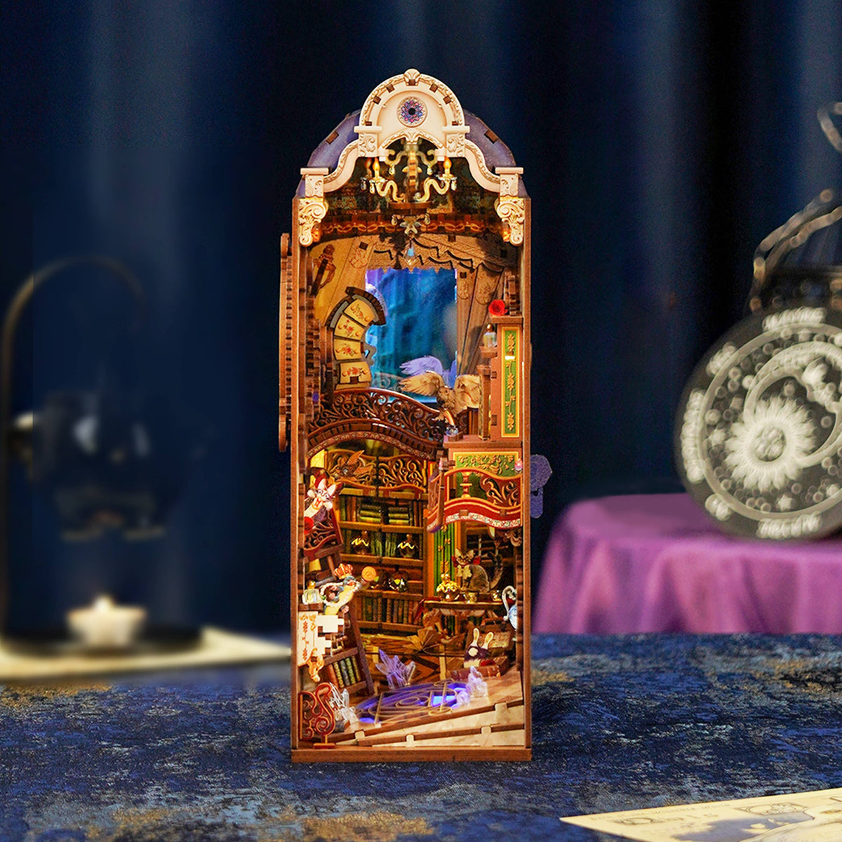 DIY Book Nook Kit: Magical Library w/ Dust Cover