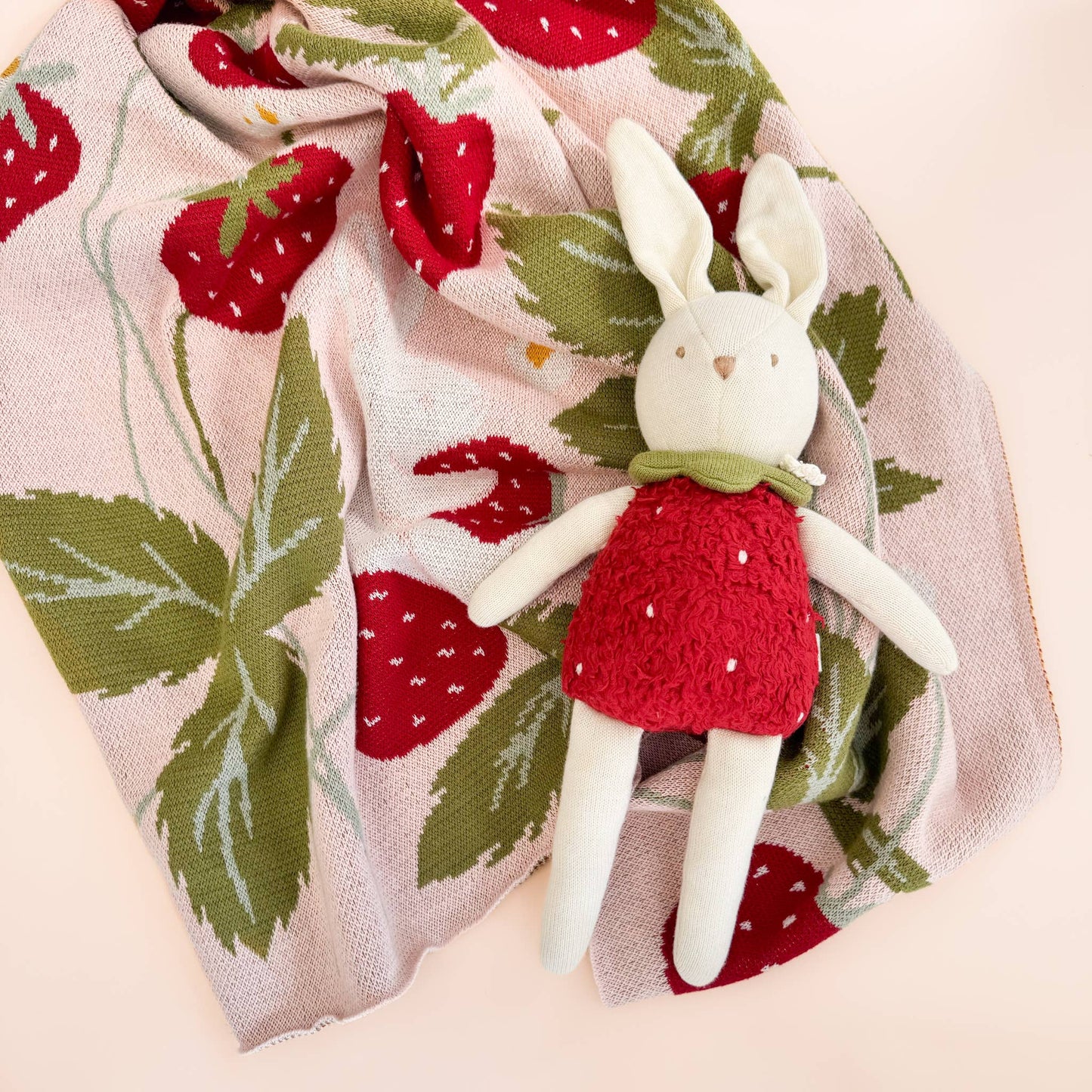 Strawberry Bunny Organic Blanket