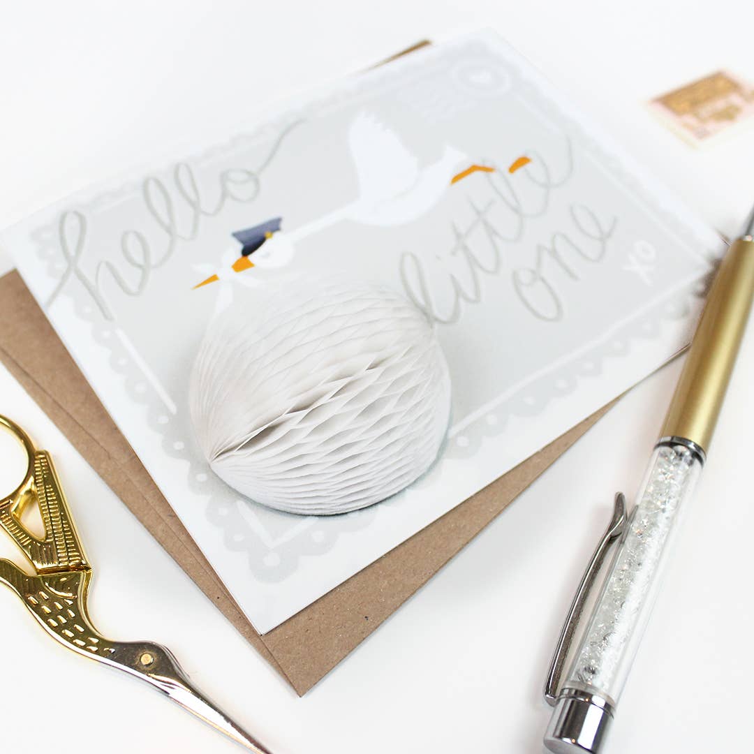 Pop-up Card - Stork - New Baby