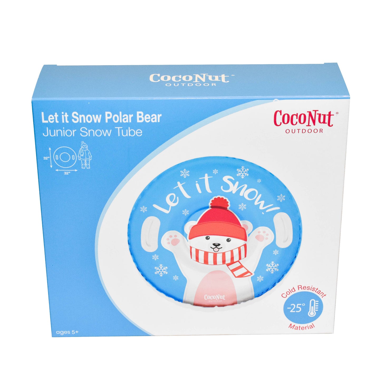 32" Junior Snow Tube - Let it Snow Polar Bear