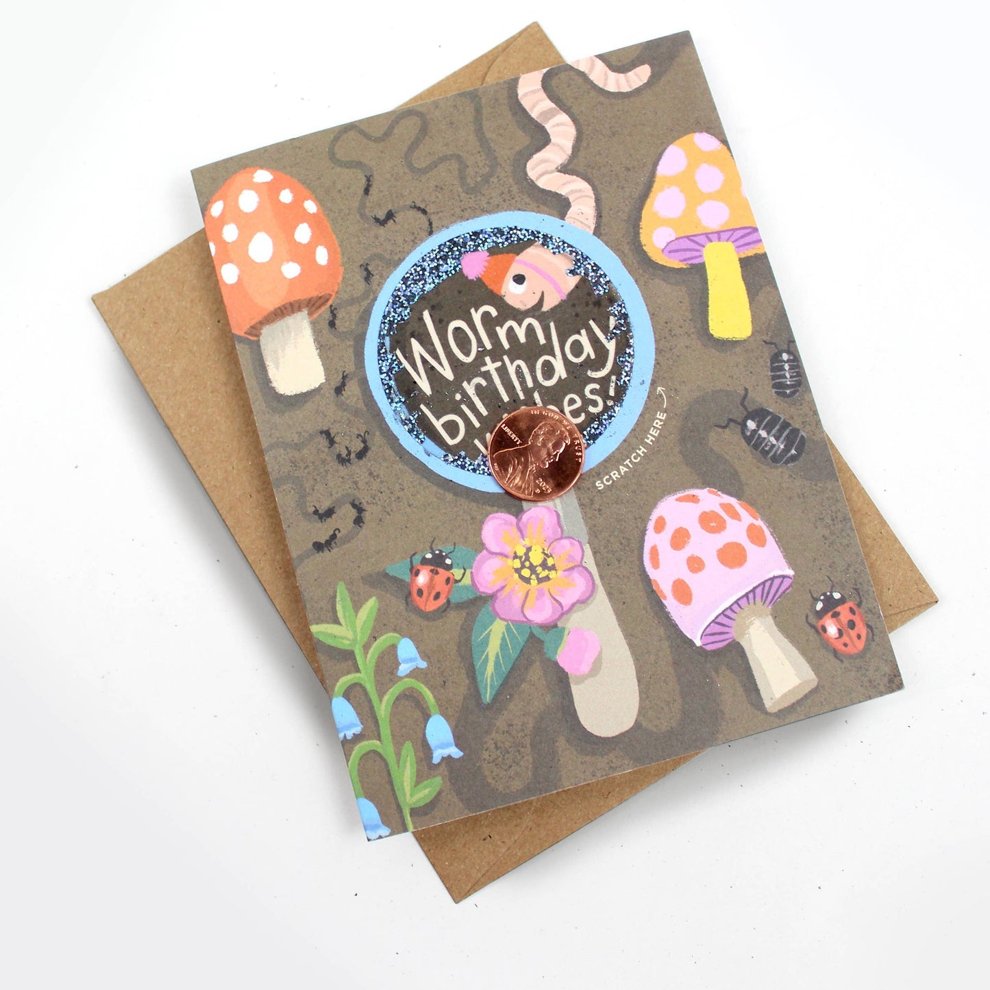 Scratch-off Card - Worm Wishes - Birthday