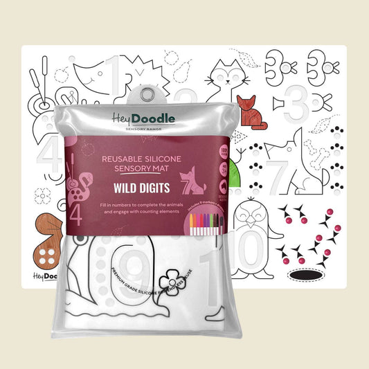 Wild Digits Sensory Coloring & Doodle Mat