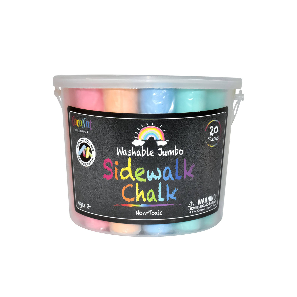Jumbo Outdoor Sidewalk Chalk 20 Piece Bucket