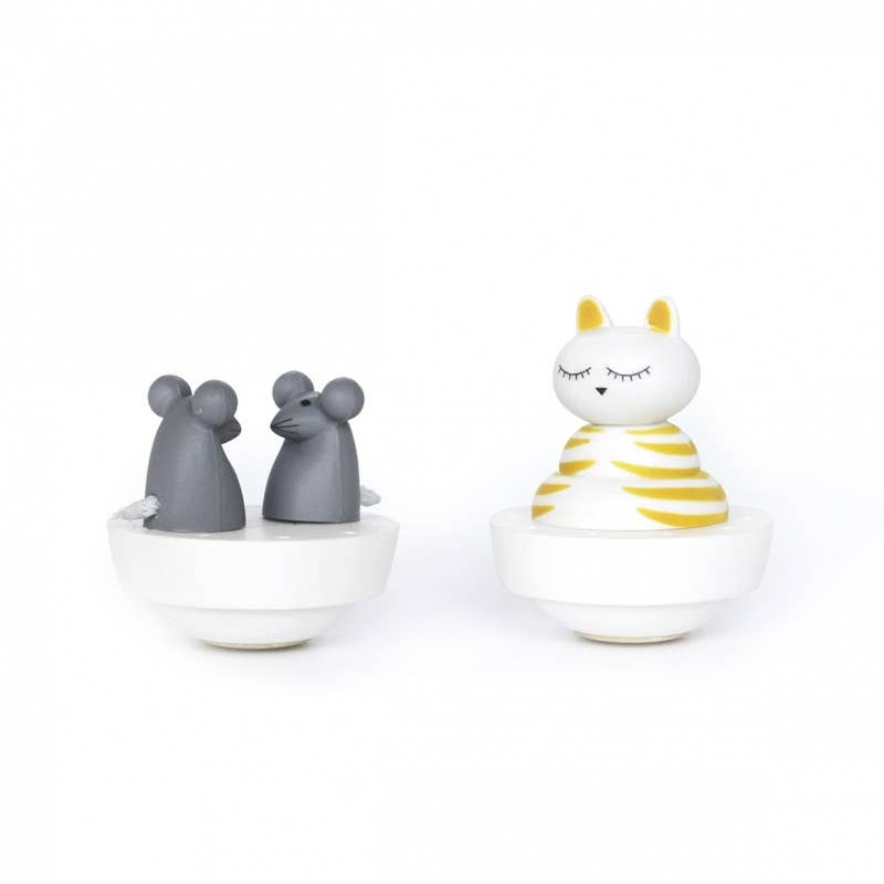 Dancing Cat & Mouse Music Box