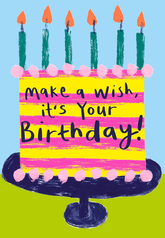 BIRTHDAY WISH CAKE GREETING CARD PAPER SALAD