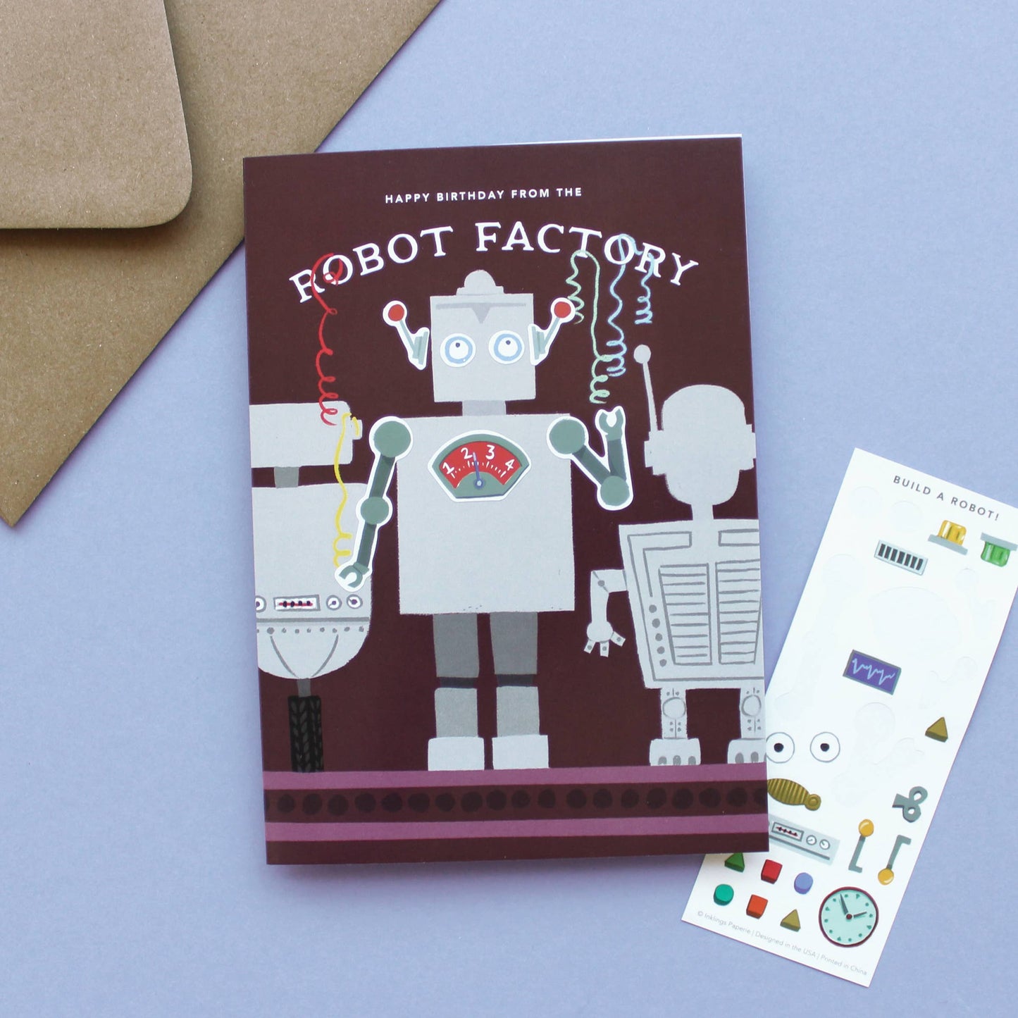 Sticker Scene Card - Robot Factory