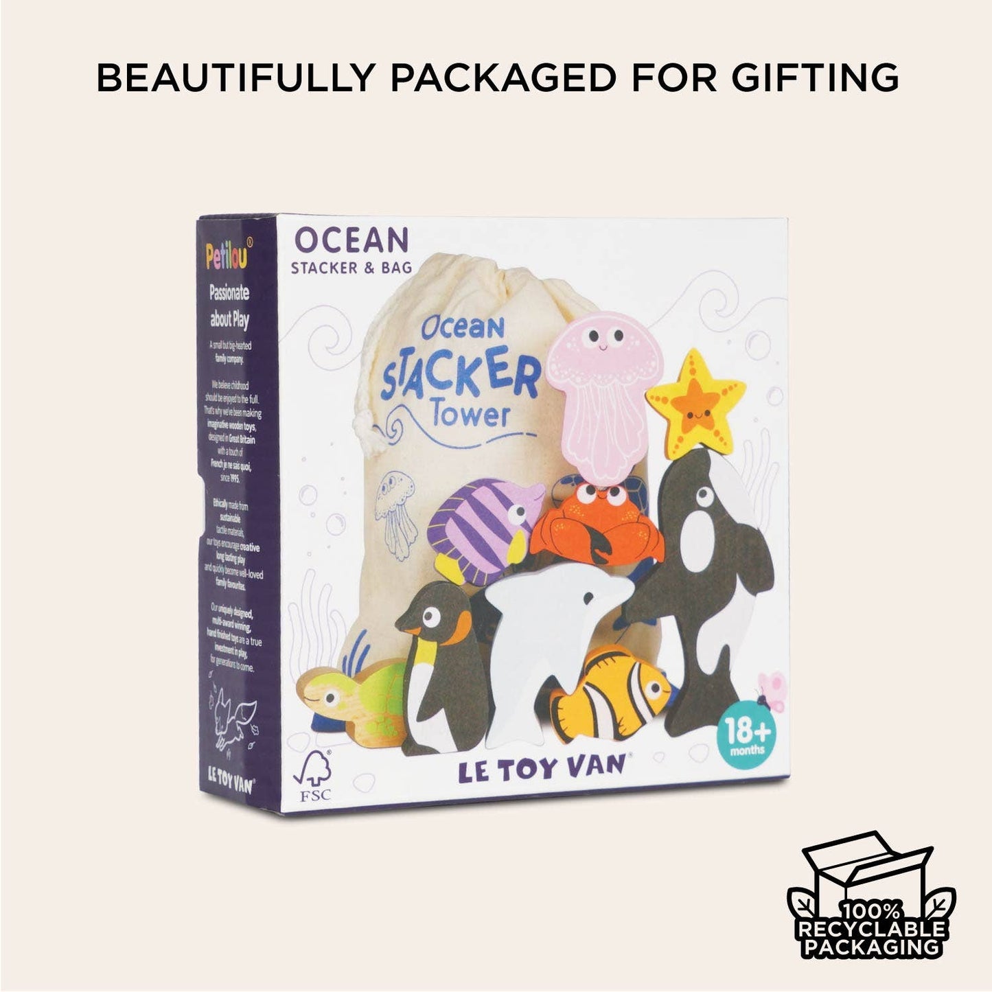 Ocean Life Stacking Animals & Bag