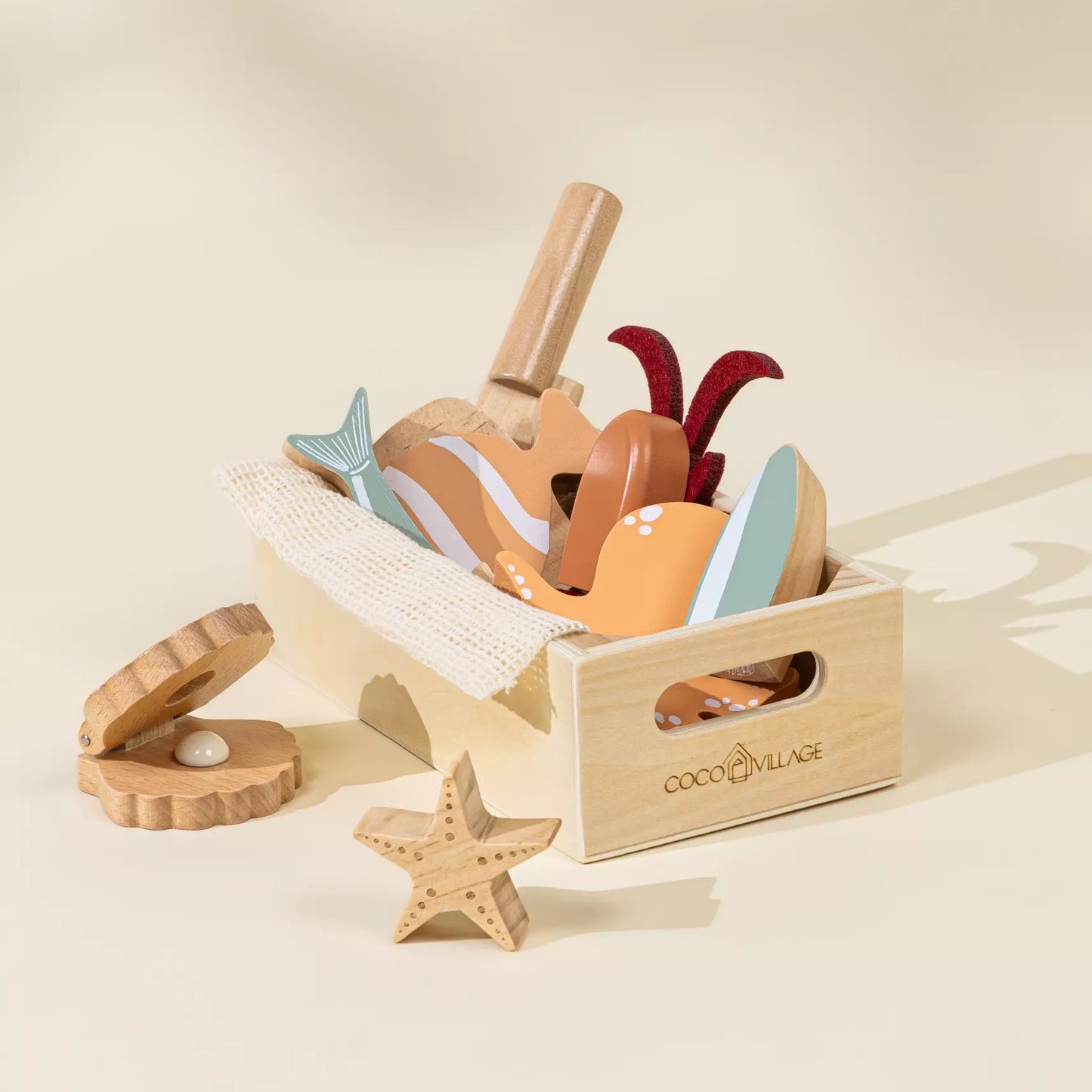 Wooden Seafood Playset