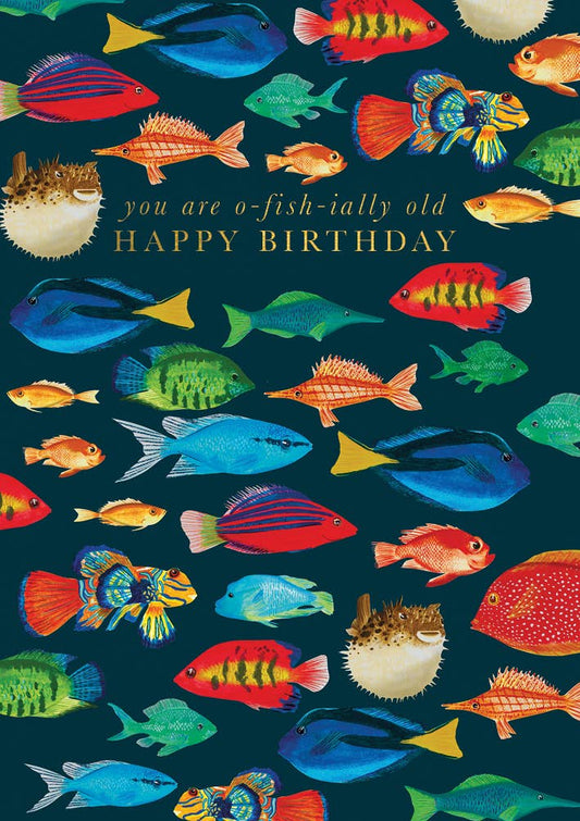 BIRTHDAY O-FISH-IALLY OLD GREETING CARD