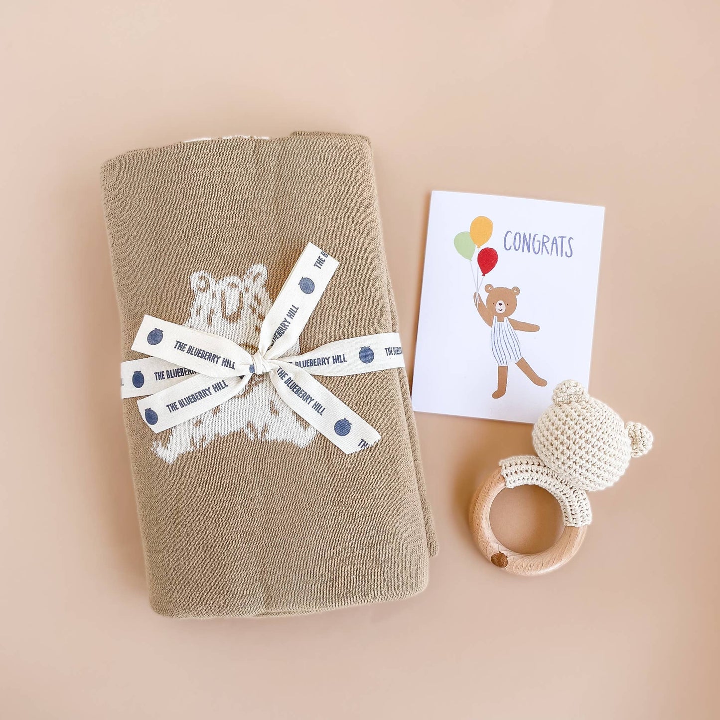 Blanket Honey Bear Organic Cotton Baby Decor Gift Spring: Brown