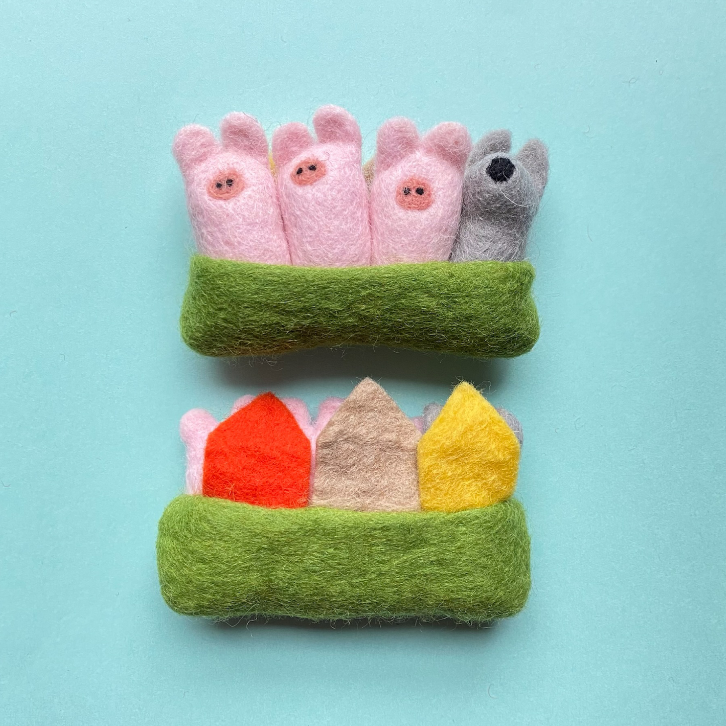 Felted Pocket Pals | The Three Little Pigs