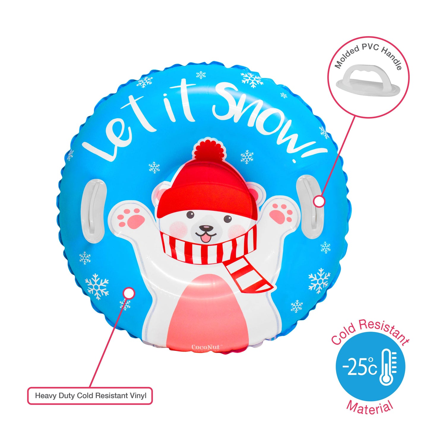 32" Junior Snow Tube - Let it Snow Polar Bear