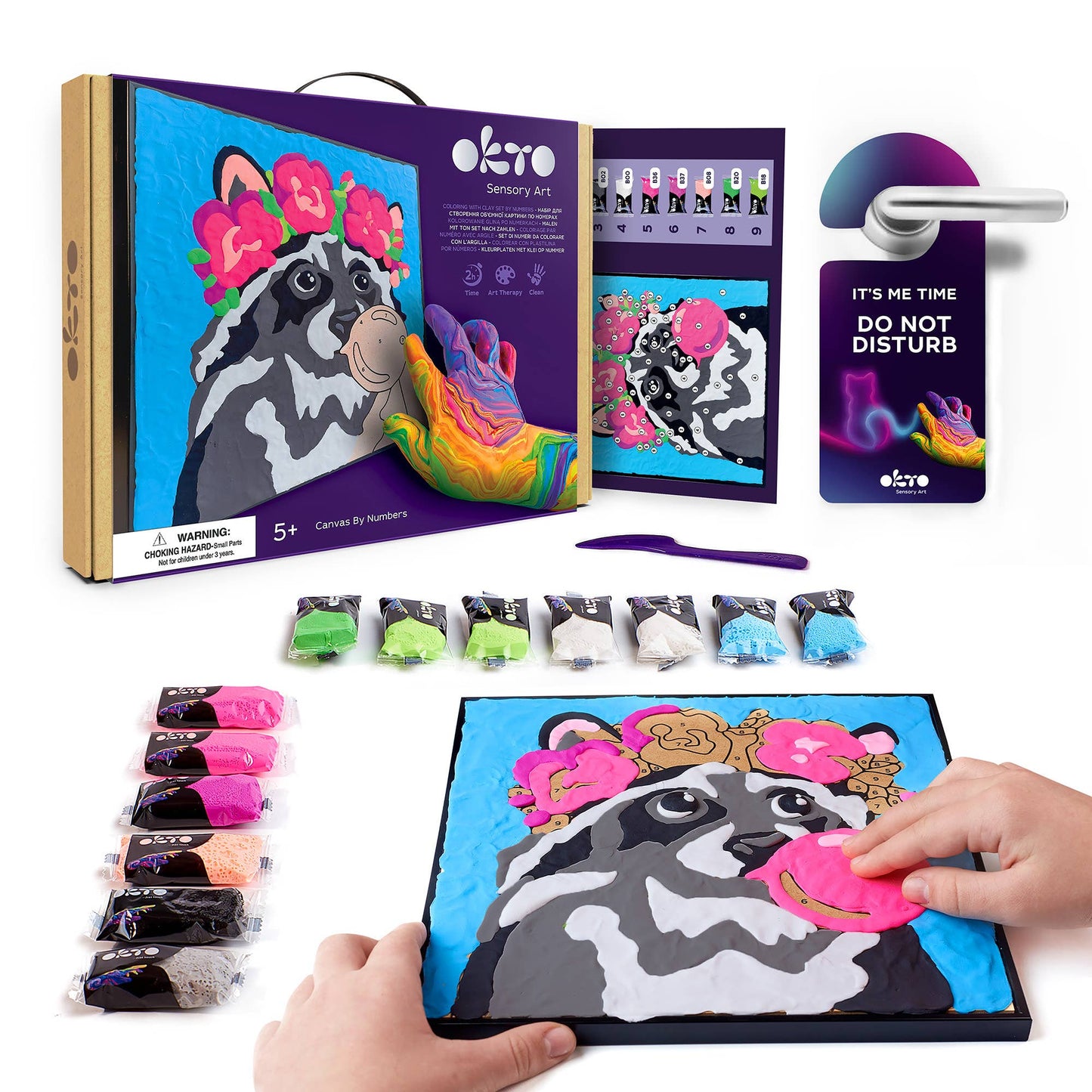 OKTO Clay-by-Numbers Kit – “Raccoon”