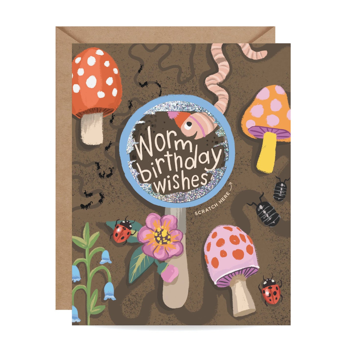 Scratch-off Card - Worm Wishes - Birthday