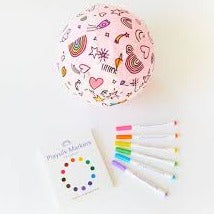 Rainbow Sky Coloring Balloon Ball with Playsilk Markers