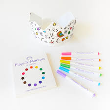 Rainbow Sky Coloring Crown and Playsilk Markers