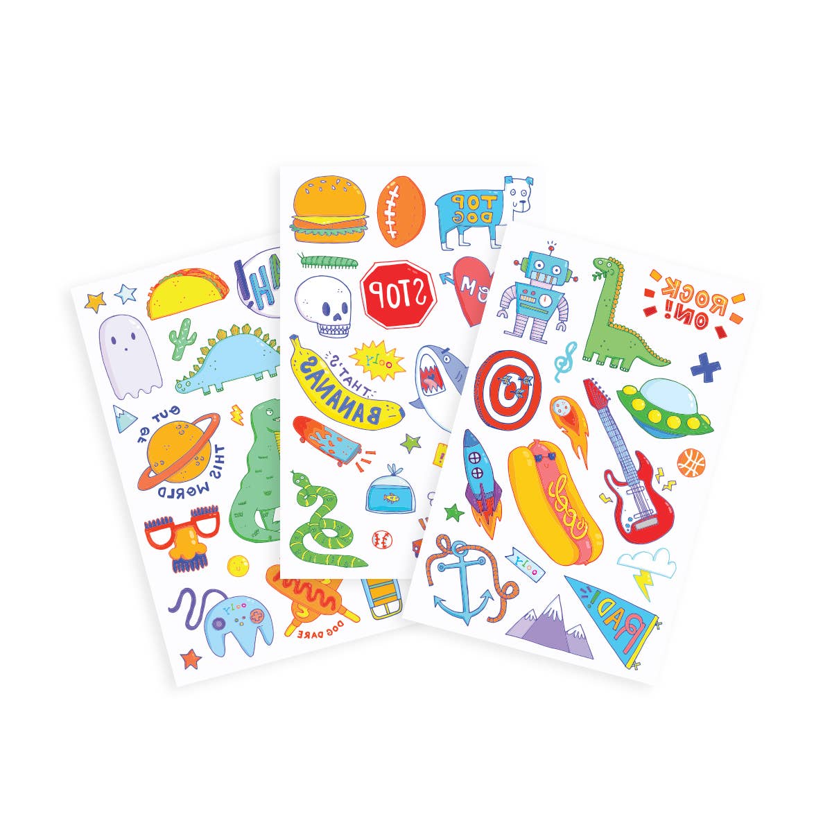 Tattoo Palooza: Temporary Tattoos - Awesome Doodles (3 Sheet Set)