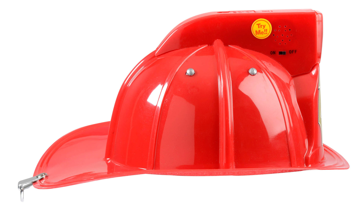 Fire Chief Helmet w/ Siren & Lights: Red
