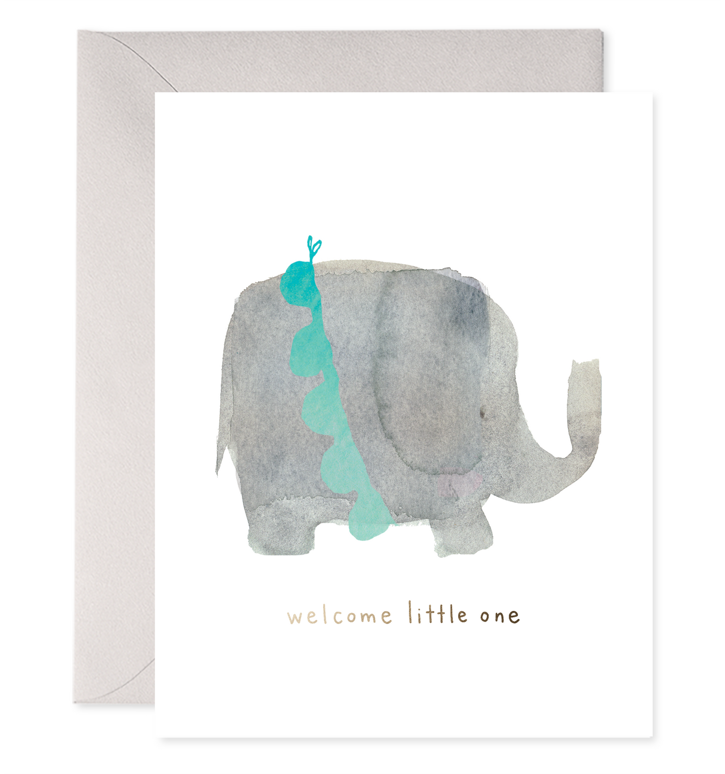 Welcome Little One Elephant Card | New Baby Greeting Card: 4.25 X 5.5 INCHES