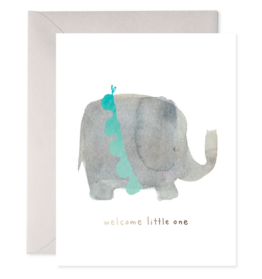 Welcome Little One Elephant Card | New Baby Greeting Card: 4.25 X 5.5 INCHES