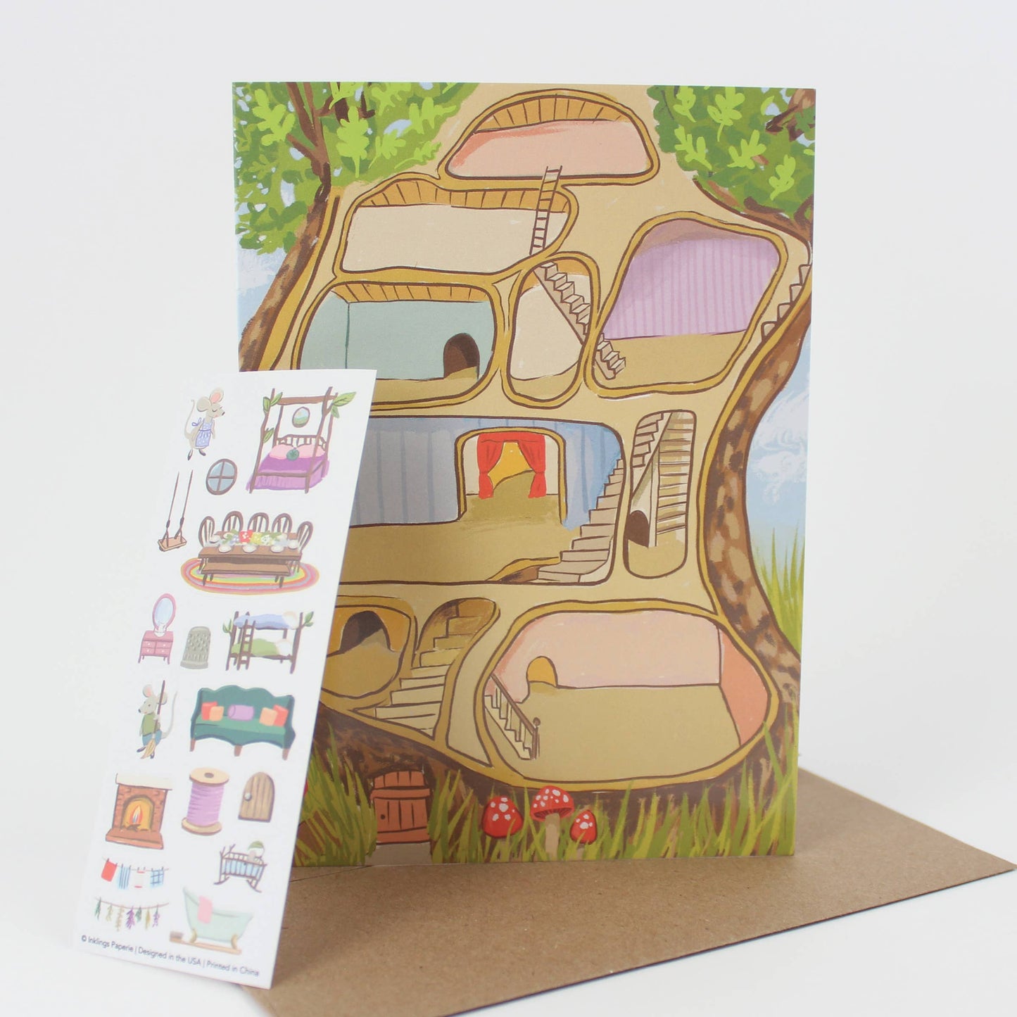Sticker Scene Card - Mouse House