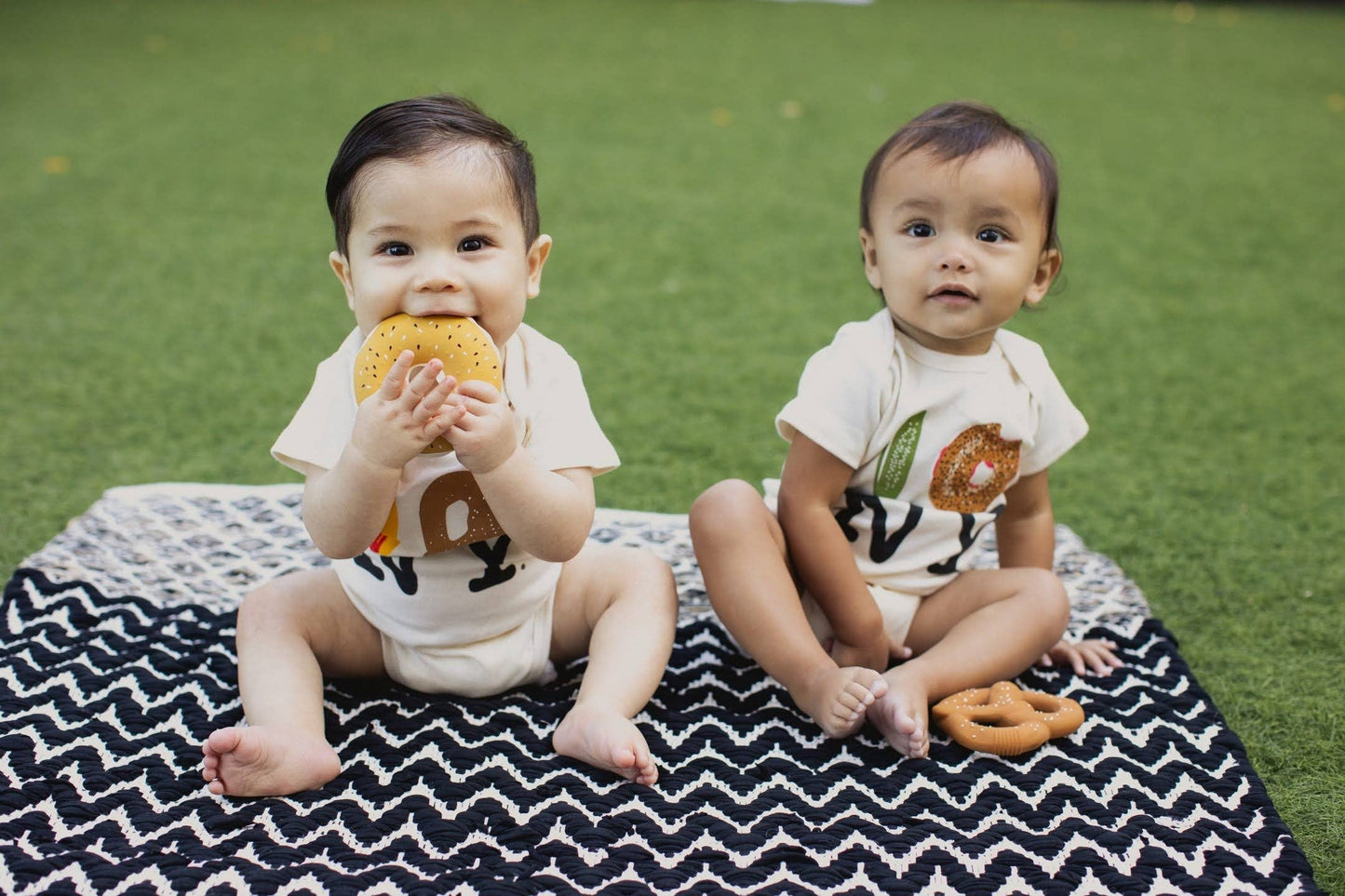 Olmo inspired Lox Bagel Natural Rubber Baby Teether