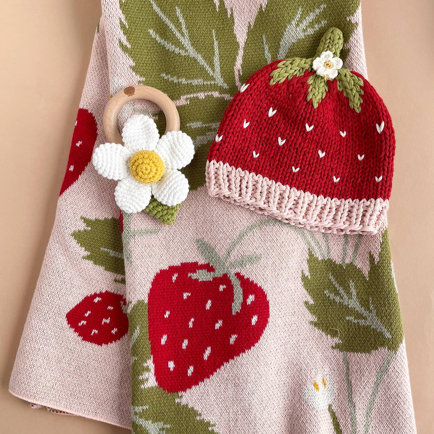 Strawberry Bunny Organic Blanket