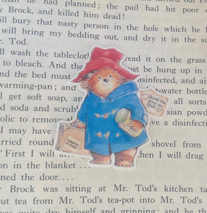 Paddington the Bear Sticker: Waterproof Vinyl Storybook Decal