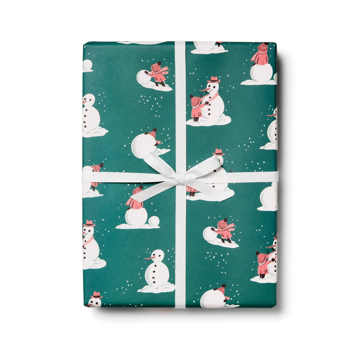 Building Snowman holiday wrapping paper