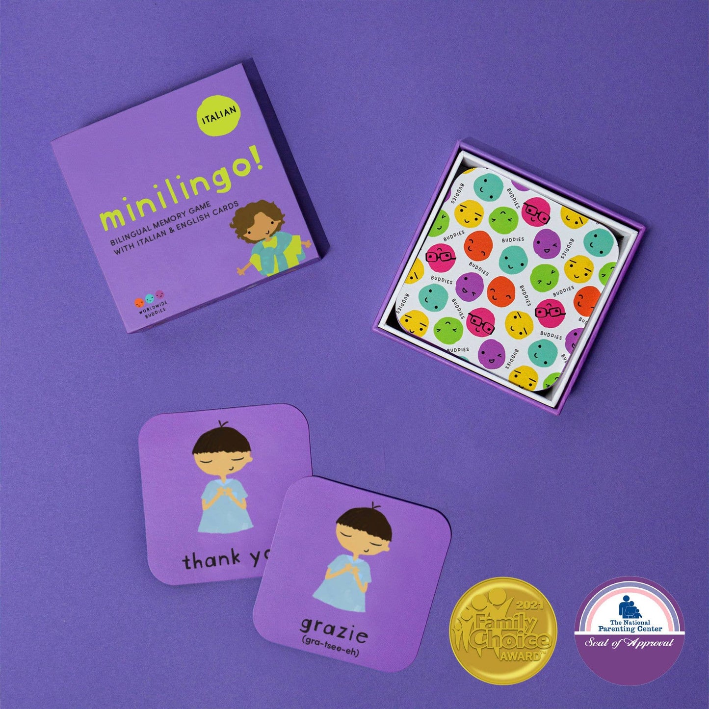 Minilingo, Italian/English Bilingual Flashcards for Kids: Italian/English