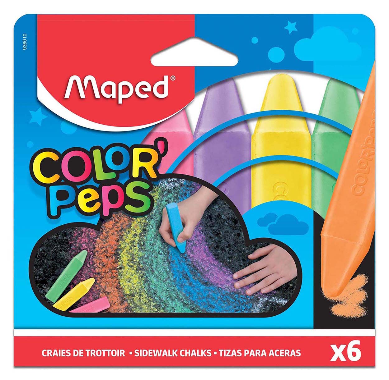 Color’Peps Jumbo Sidewalk Chalk x6