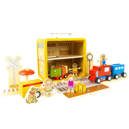 Train Station Suitcase Playset