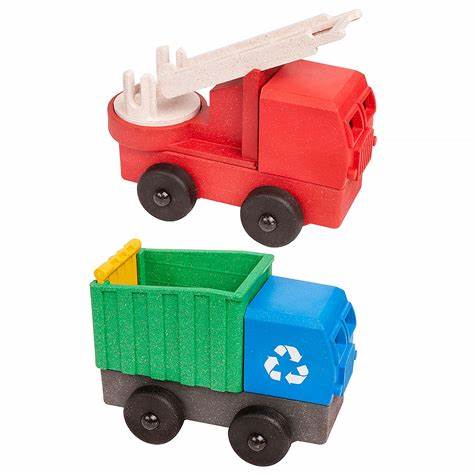 Fire and Recycling Trucks, 2 Pack